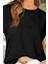 Bisiklet Yaka Geniş Kesim Viskon Bluz - Siyah 2