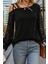 Tek Omuz Açık Çapraz Askılı Viskon Iki Iplik Bluz - Siyah 3
