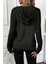 Uzun Kol Bağcıklı Şardonlu Kaşkorse Bluz - Siyah 3