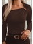 Halka Detaylı Viskon Bluz - Kahve 2