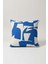 Cobalt Vuruşu – Soyut Mavi Desenli Kırlent Kılıfı 45X45 cm 1