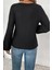 Kayık Yaka Örgü Detaylı Şordonlu Dalgıç Bluz - Siyah 3