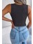 Göğüs Detaylı Kolsuz Triko Crop Bluz - Siyah 3