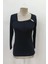 Halka Detaylı Viskon Bluz - Siyah 4