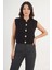 Düğmeli Kolsuz Triko Hırka 1