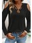 Omuzu Açık Halka Detaylı Viskon Bluz - Siyah 1