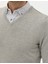 Erkek Açık Gri Melanj Slim Fit V Yaka Basic Triko Kazak 50276156-VR091 7