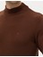 Erkek Koyu Kahverengi Slim Fit Yarım Balıkçı Yaka Basic Triko Kazak 50276161-VR084 7