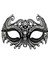 Siyah Lazer Kesim Kristal Taşlı Metal Venedik Maskesi 2