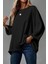 Salaş Kesim Geniş Bisiklet Yaka Viskon Bluz - Siyah 3
