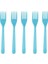 25 Adet Plastik Çatal Mavi 1