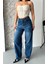 Baggy Süper Taş Bıyık Yıkama Koyu Mavi Jeans Pantolon D2007 1