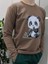 Sevimli Panda Baskılı Pamuklu Unısex Uzun Kollu Tişört (Sweatshirt) 2