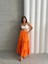 Fırfırlı Brodeli Astarlı Uzun Etek Turuncu S255047 5