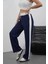 Şeritli Garnili Pantolon Lacivert 2