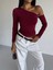 Omuz Detaylı Kollu Bluz Bordo F2336 4