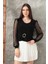Tokalı Tül Kollu Bluz Siyah T4071 1
