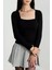 Çerçeve Yaka Kaşkorse Bluz Siyah 5