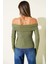 Madonna Yaka Düğmeli Bluz Yeşil T4329 3