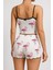 Lily Bicnca Kadın Beyaz Ip Askılı Pembe Flemingolu Mini Shortlu Takım 2