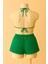 Kadın Yeşil Şortlu Belden ve Boyundan Bağlamalı Bikini Takımı 3