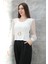 Tokalı Tül Kollu Bluz Beyaz T4071 2