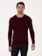 Erkek Bordo Slim Fit Pamuk Karışımlı Bisiklet Yaka Triko Kazak 50318676-VR014 1