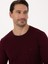 Erkek Bordo Slim Fit Pamuk Karışımlı Bisiklet Yaka Triko Kazak 50318676-VR014 2