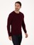 Erkek Bordo Slim Fit Pamuk Karışımlı Bisiklet Yaka Triko Kazak 50318676-VR014 3