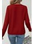 Parlak V Yaka Detaylı Viskon Bluz - Kırmızı 3