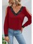 V Yaka Omzu Açık Sandy Bluz - Kırmızı 1
