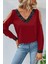 V Yaka Omzu Açık Sandy Bluz - Kırmızı 3
