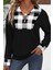 Fermuarlı Ekose Detaylı Iki Iplik Bluz Siyah 1