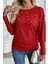 Bisiklet Yaka Incili Viskon Bluz - Kırmızı 1