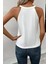 Halter Yaka Kalp Desen Viskon Bluz Beyaz 3
