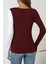 Geometrik Yaka Çift Renkli Viskon Bluz - Bordo 3