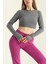 Bisiklet Yaka Parmak Geçmeli Crop Bluz Antrasit 3