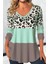 Uzun Kollu V Yakalı Leopar Baskılı Şardonlu Dalgıç Bluz Yeşil 1