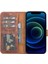 Apple iPhone 12 Pro Max Uyumlu Deri Cüzdanlı Kılıf Antik Kahve 2