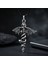 Gotik - Kılıç Yılan Yarasa Gümüş Kaplama Deri İp Kolye 3