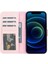 Apple iPhone 13 Pro Max Uyumlu Deri Cüzdanlı Kılıf Nu2 Pembe 2