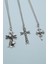 3'lü Kuru Kafa Haç Gümüş Kaplama Kolye Seti 1