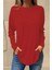 Uzun Kollu Yuvarlak Yaka Bluz - Kırmızı 3