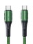 DC43 Type-C To Type-C 1m Örgü 60W Hızlı Şarj Kablo - Yeşil 1