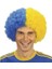 Sarı Lacivert Kıvırcık Afro Bonus Taraftar Peruğu 1