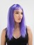 Lila Renk Uzun Düz Parti Peruğu 3