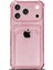 Apple iPhone 17 Pro Max Kılıf Kartlıklı Anti Şok Korumalı Şeffaf Silikon Pembe 1