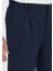 Lacivert Çizgili Dokuma Regular Fit Casual Yün Karışımlı Pantolon 3