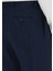 Lacivert Çizgili Dokuma Regular Fit Casual Yün Karışımlı Pantolon 4
