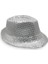 Gümüş Payetli Fötr Şapka Yetişkin Boy 1